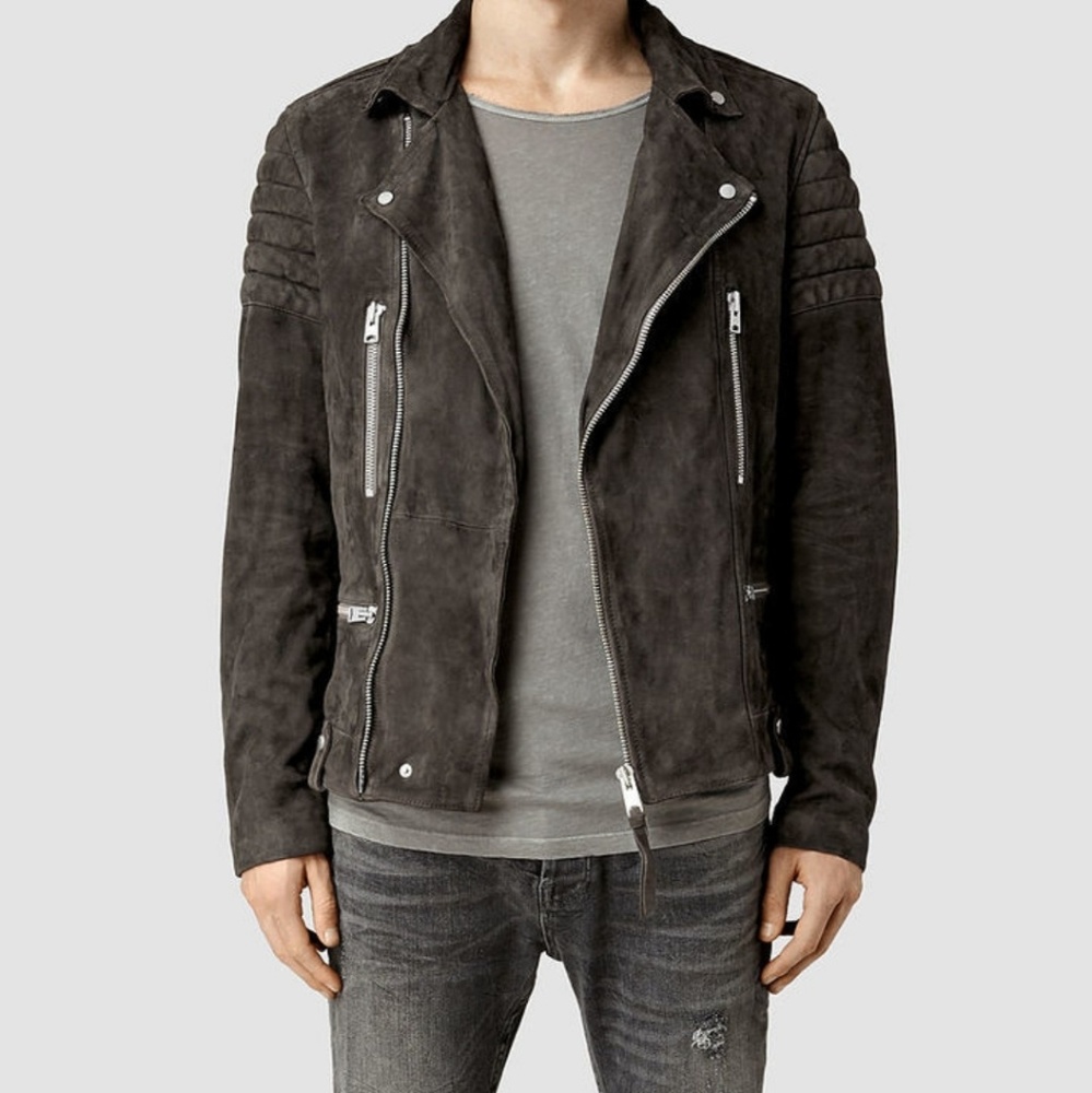 New All Saints L "Circuit" suede jacket